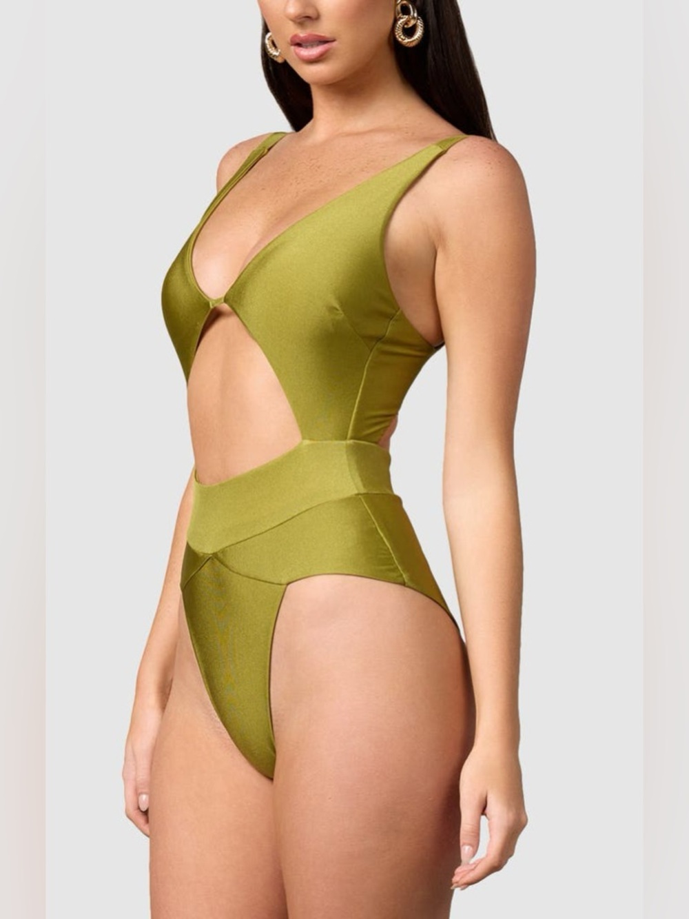 Gold Cutout One-Piece Swimsuit